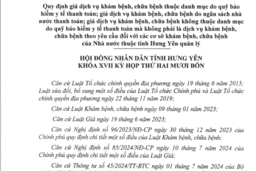 Quy định về giá dịch vụ khám bệnh, chữa bệnh do quỹ bảo hiểm y tế thanh toán, ngân sách nhà nước thanh toán và dịch vụ khám bệnh, chữa bệnh không thuộc danh mục bảo hiểm y tế tại các cơ sở khám chữa bệnh Nhà nước thuộc tỉnh Hưng Yên quản lý
